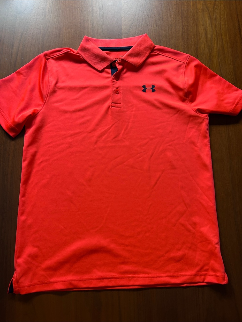 Under Armour Youth L Bright Red Polo with Contrast Logo